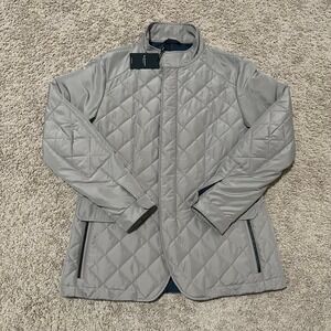 Bugatchi Jacket Men Medium Beige Sand Lining Quilted Luxury Italy Full Zip $699